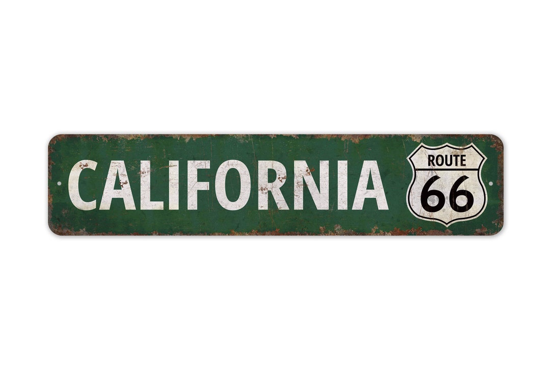 Cartello California Cartello Route 66 Decorazioni California  Decorazioni Route 66 Cartello in stile vintage Cartello in metallo  rustico di