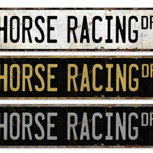 Horse Racing Sign - Horse Racing Game - Horse Racing Decor - Custom Horse Racing - Sports Sign - Premium Quality Rustic Metal Sign