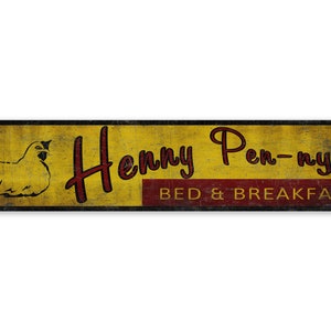 Bord bed & breakfast - Kippenpension - bord in vintage stijl - aangepast naambord - rustiek metalen bord van premium kwaliteit