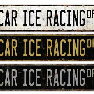Car Ice Racing - Car Ice Racing Sign - Racing Sign - Racing Game - Racing Decor - Sports Sign - Premium Quality Rustic Metal Sign