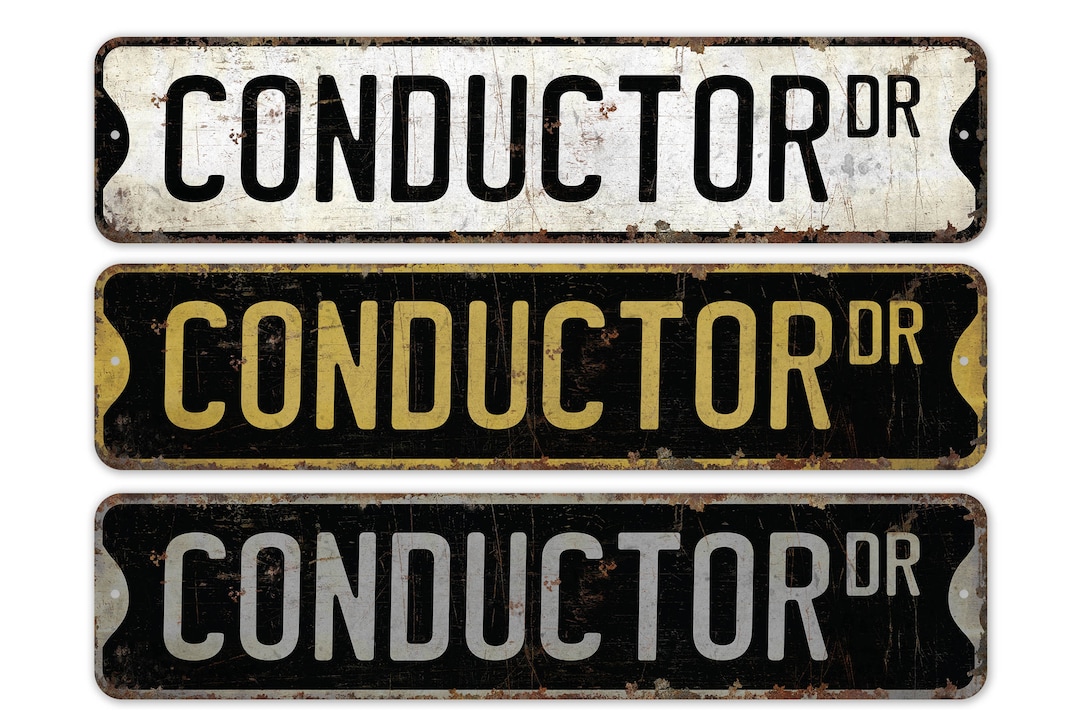 Conductor Lettering Conductor - Conductor Sign - Conductor Decor - Vintage Style Sign ...