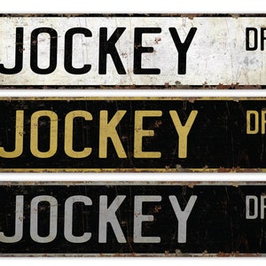 Jockey - Jockey Sign - Jockey Decor - Vintage Style Sign - Custom Street Sign - Premium Quality Rustic Metal Sign