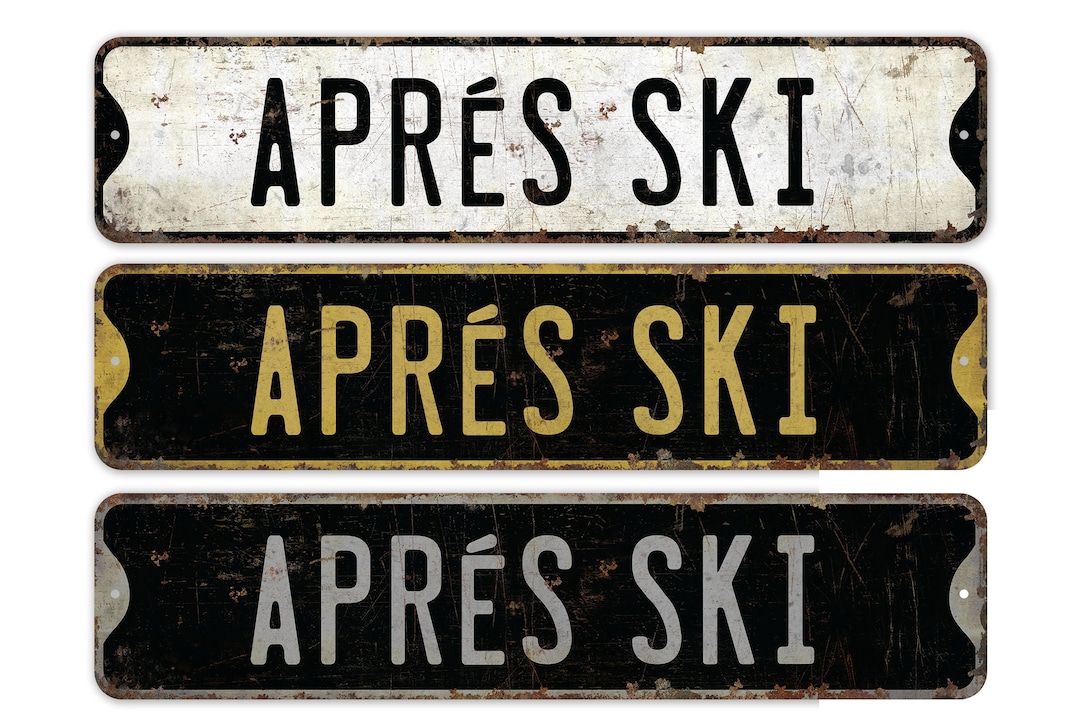 Apres Ski Decor Custom Apres Ski Vintage Style Sign Premium