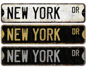 New York DR 看板　サイン　Sign アメリカ　ビンテージ　雑貨 New York, New York Sign, New York Gift, New York Visitor Souvenir