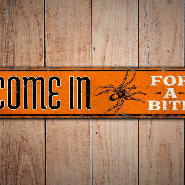 Spinne Schild - Halloween Spinne - Halloween Schild - Halloween Dekor - Vintage Stil Schild - Premium Qualität rustikales Metallschild