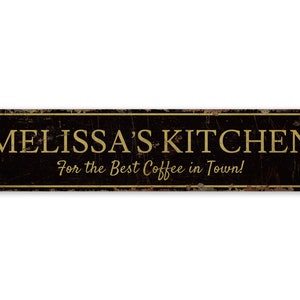 Best Coffee In Town - Best Coffee Sign - Coffee Shop Decor - Coffee Bar Decor - Vintage Style Sign - Premium Quality Rustic Metal Sign