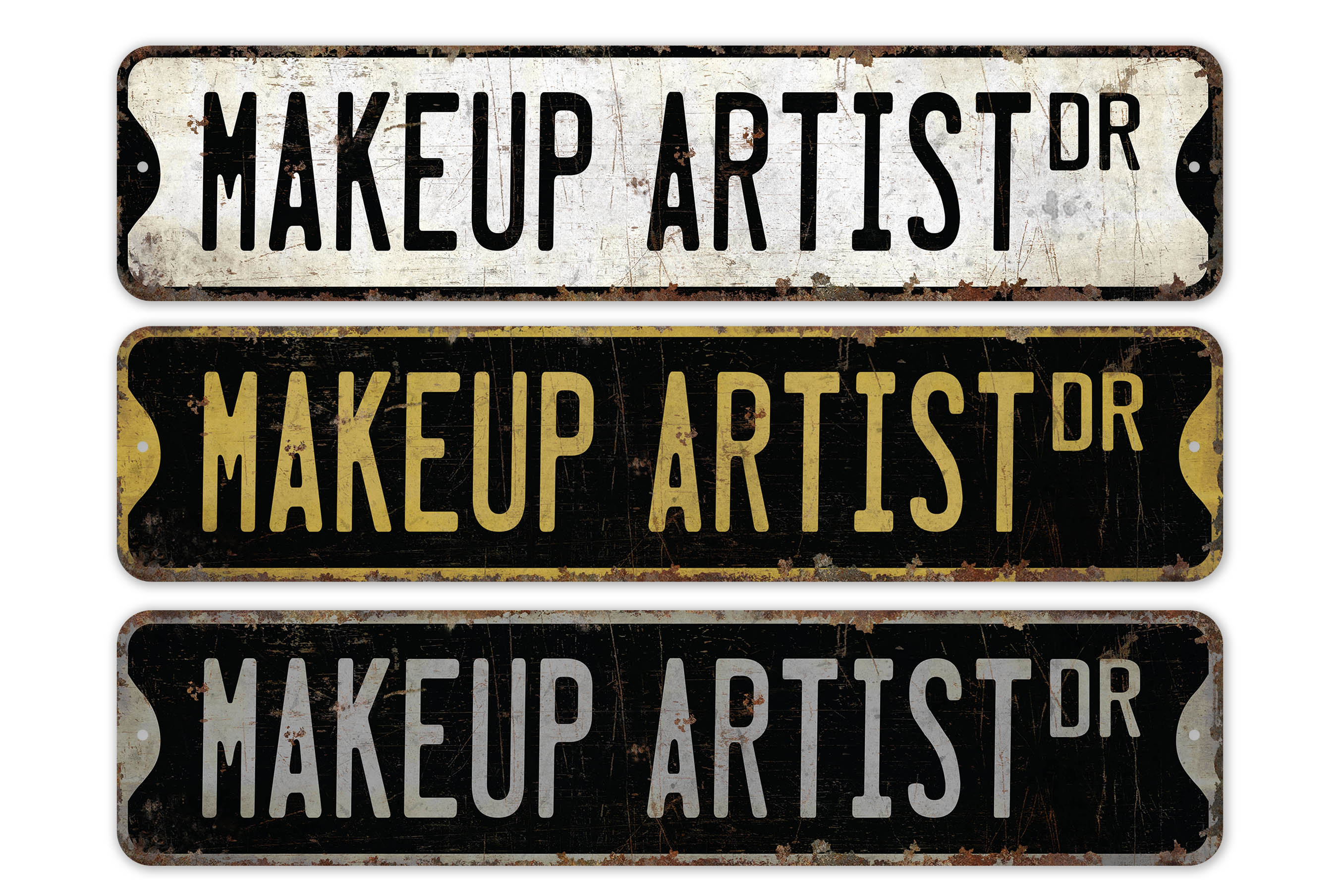 Makeup Artist - Makeup Artist Sign - Makeup Artist Decor - Vintage Style Sign - Custom Street Sign - Premium Quality Rustic Metal Sign