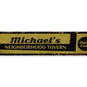 Neighborhood Pub - Vintage Style Sign - Custom Pub Sign - Pub Arrow Sign - Custom Pub Decor - Premium Quality Rustic Metal Sign