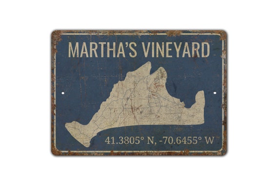 Martha's Vineyard - Vineyard Sign - Vineyard Decor - Island Sign - Island Decor - Vintage Style Sign - Premium Quality Rustic Metal Sign