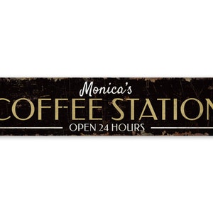 Coffee Station - Coffee Shop Sign - Coffee Shop Decor - Coffee Bar Decor - Vintage Style Sign - Premium Quality Rustic Metal Sign