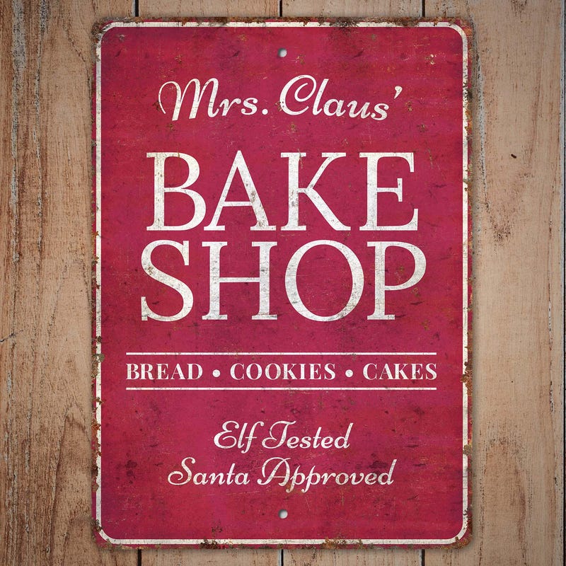 Melrose International Metal Mrs. Claus Bakery Wall Sign 16