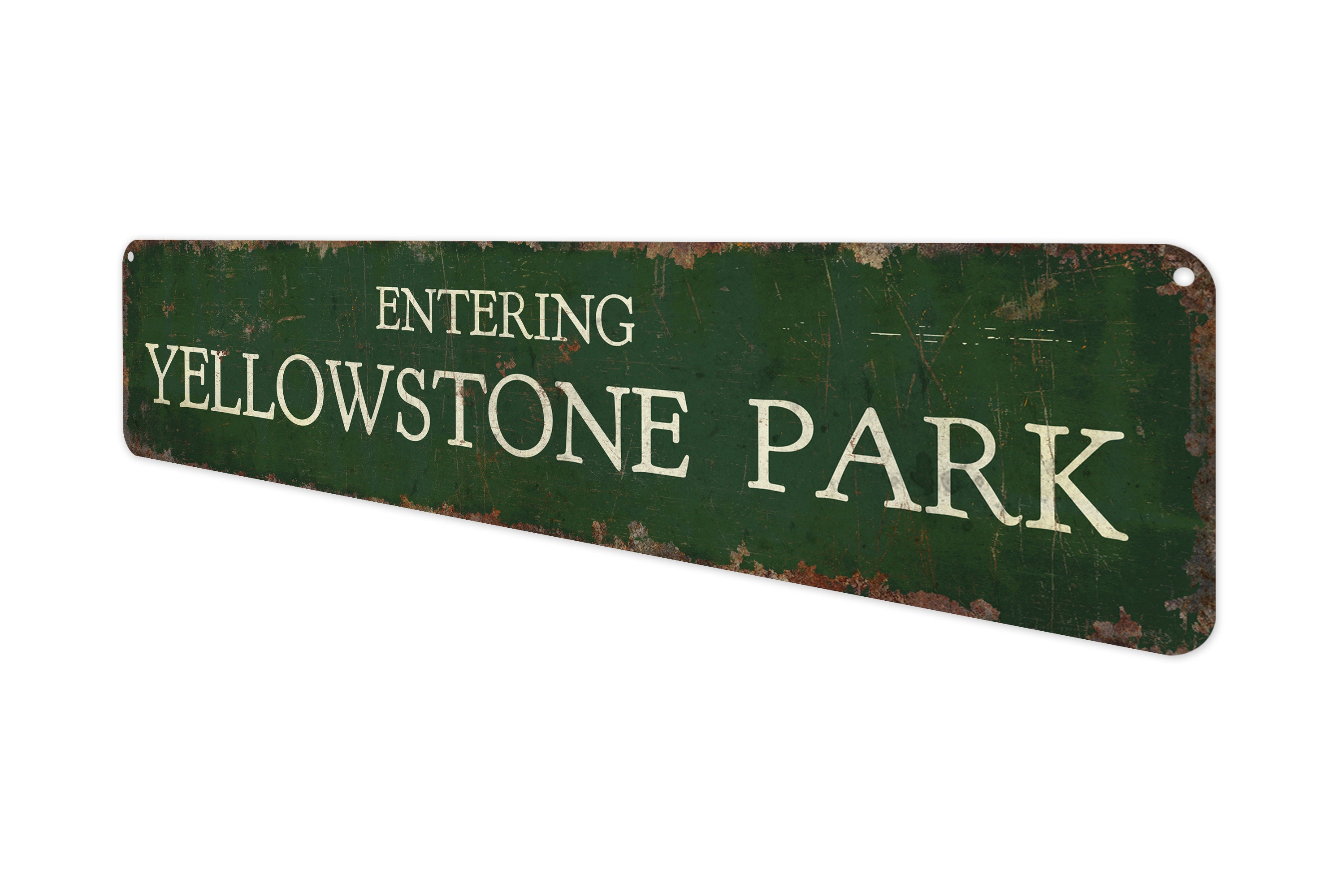 Park Entering Sign Yellow Stone Park Park Entrance Sign Etsy