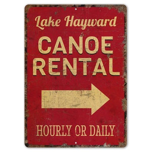 Canoe Rental - Canoe Rental Sign - Lake House Decor - Canoe Rental Sign - Vintage Style Sign - Premium Quality Rustic Metal Sign