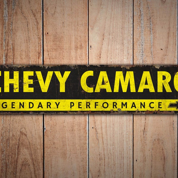 Chevy Camaro - Chevy Camaro Sign - Chevy Camaro Decor - Classic Car Sign - Vintage Style Sign - Premium Quality Rustic Metal Sign
