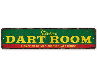 Dart Room Sign - Dart Room Decor - Vintage Style Sign - Dart Game Room - Dart Room - Club For All Sign - Premium Quality Rustic Metal Sign