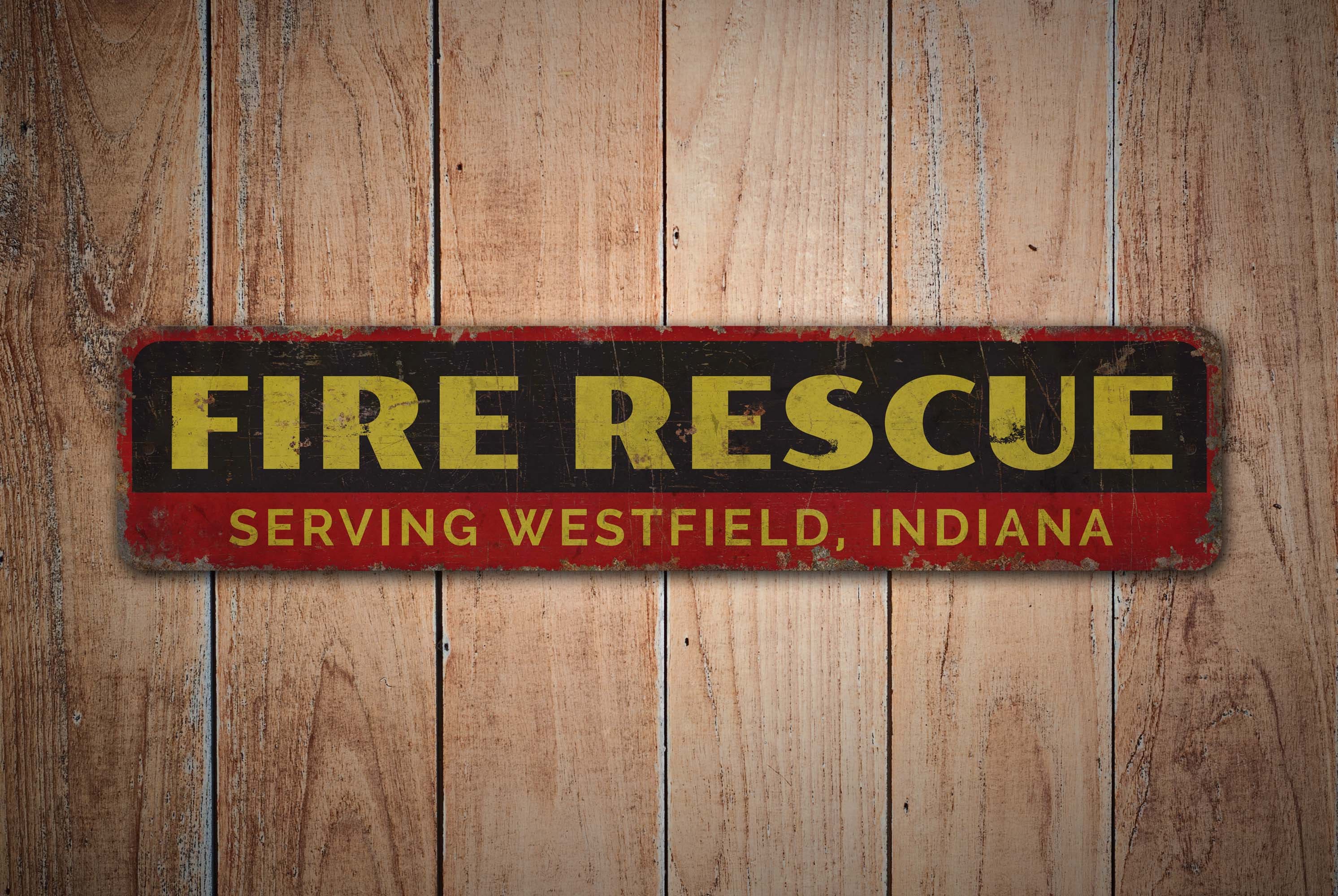 Fire Rescue - Fire Rescue Sign - Fire Rescue Decor - Vintage Style Sign ...