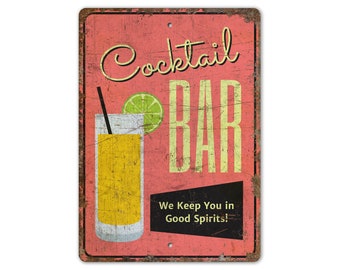 Cocktail Bar Sign - Cocktail Bar - Cocktail Bar Sign - Cocktail Bar Decor - Vintage Style Sign - Premium Quality Rustic Metal Sign