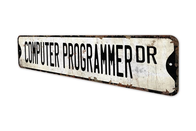Programmatore di computer - Insegna per programmatore di computer - Decorazione per programmatore di computer - Insegna in stile vintage - Insegna in metallo rustico di qualità premium immagine 4