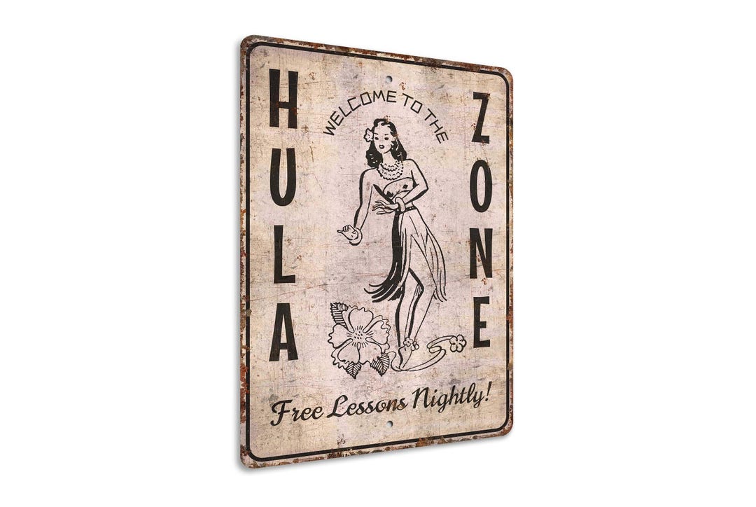 Hula Lessons Signs Hula Zone Sign - Free Lesson Sign - Beach Dance Sign - Beach Sign ...