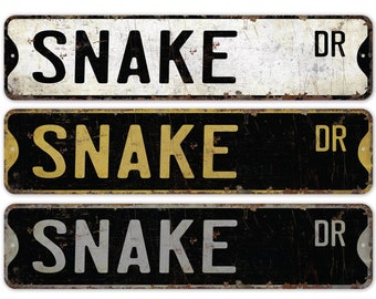 Snake - Snake Sign - Snake Decor - Snake Lover Gift - Custom Street Sign - Premium Quality Rustic Metal Sign