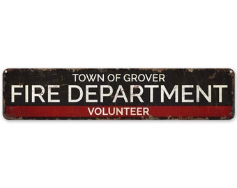 Fire Department Volunteer - Fire Volunteer Sign - Fire Volunteer Decor - Vintage Style Sign - Premium Quality Rustic Metal Sign
