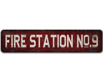 Fire Station Sign - Custom Fire Station - Vintage Style Sign - Fire Station Decor - Fire Station - Premium Quality Rustic Metal Sign