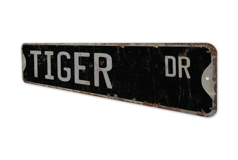 Tigre - Letrero de tigre - Decoración de tigre - Amante del tigre - Letrero de calle personalizado - Decoración de calle personalizada - Letrero de metal rústico de primera calidad imagen 8