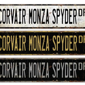 Corvair Monza Spyder - Corvair Monza Sign - Classic Car Sign - Corvair Monza Decor - Custom Style Decor - Premium Quality Rustic Metal Sign