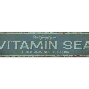Vitamin Sea Sign - Vitamin Sea - Vintage Style Sign - Vitamin Sea Decor - Premium Quality Rustic Metal Sign