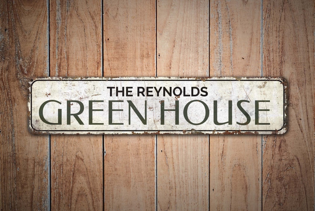 Green House Sign Custom Green House Greenhouse Decor Greenhouse Vintage