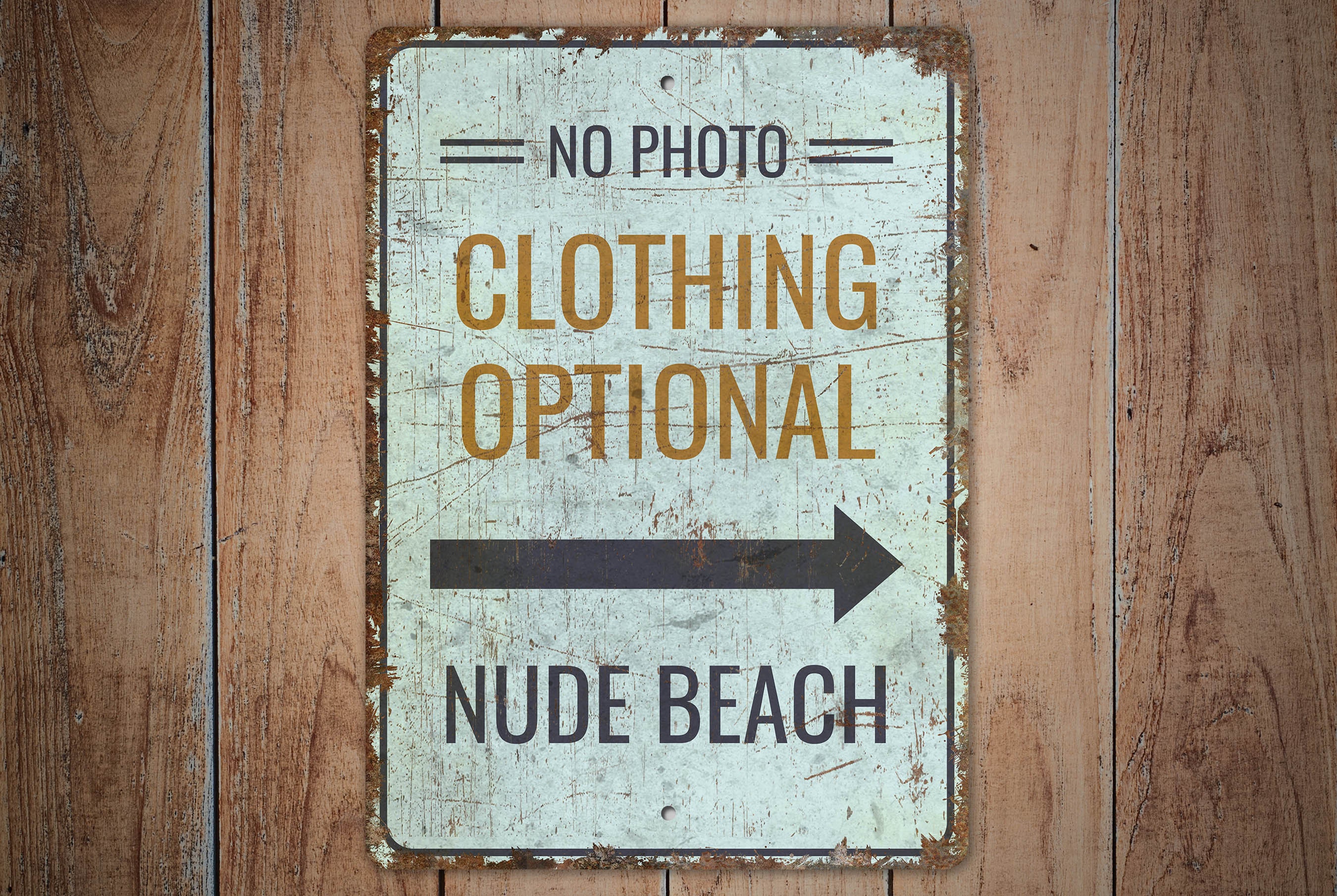 Nude Beach Sign - Clothing Optional - Nude Beach Decor - No Camera Sign ...