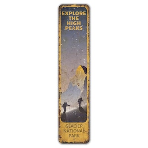 High Peaks Sign - National Parks Sign - High Peaks Decor - Explore High Peaks - Vintage Style Sign - Premium Quality Rustic Metal Sign