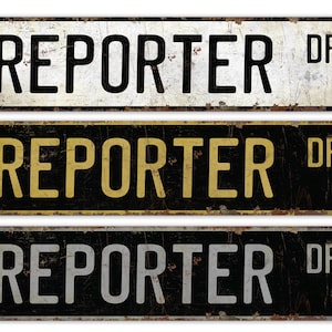 Reporter - Reporter Sign - Reporter Decor - Vintage Style Sign - Custom Name Sign - Premium Quality Rustic Metal Sign