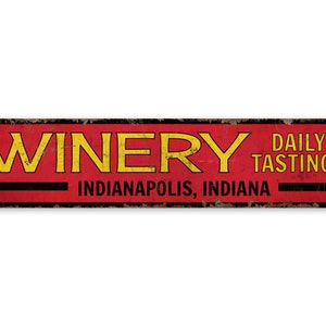 Wine Store Sign - Vintage Style Sign -Custom Winery Sign - Winery Sign - Winery Decor - Wine Store Decor - Premium Quality Rustic Metal Sign