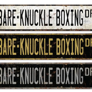 Bare Knuckle Boxing - Boxing Sign - No Gloves Boxing - Boxing Decor - Custom Boxing - Sports Sign - Premium Quality Rustic Metal Sign