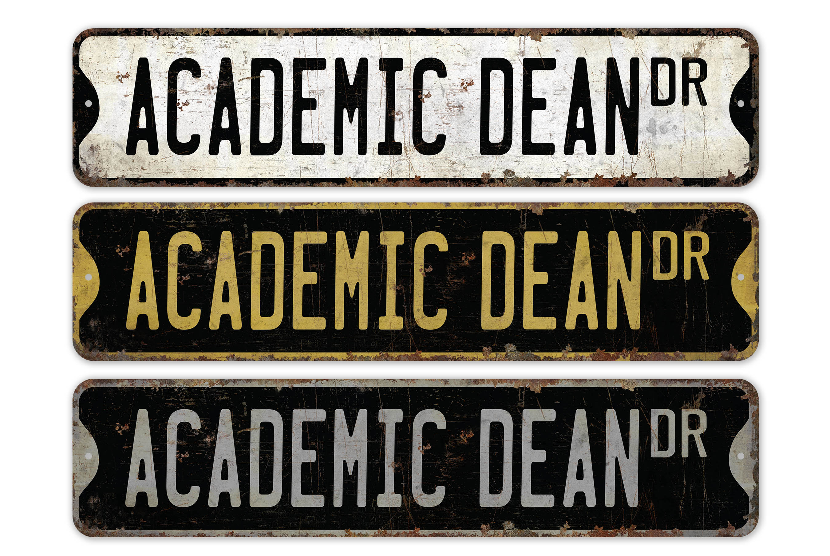 Academic Dean - Academic Dean Schild - Academic Dean Decor - Vintage Style Schild - Benutzerdefiniertes Straßenschild - Premium Qualität rustikales Metallschild