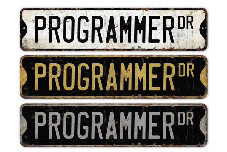 Programmierer - Programmierer Schild - Programmierer Dekor - Vintage Stil Schild - Benutzerdefinierte Straßenschild - Premium Qualität rustikales Metallschild Bild 1