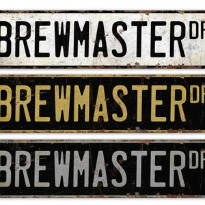 Brewmaster - Brewmaster Sign - Brewmaster Decor - Vintage Style Sign - Custom Street Sign - Premium Quality Rustic Metal Sign