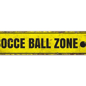 Bocce Ball Zone - Bocce Ball Zone Sign - Bocce Ball Zone Decor - Vintage Style Sign - Premium Quality Rustic Metal Sign