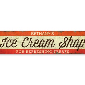 Ice Cream Shop Sign - Ice Cream Shop - Vintage Style Sign - Ice Cream Shop Decor - Ice Cream Sign - Premium Quality Rustic Metal Sign