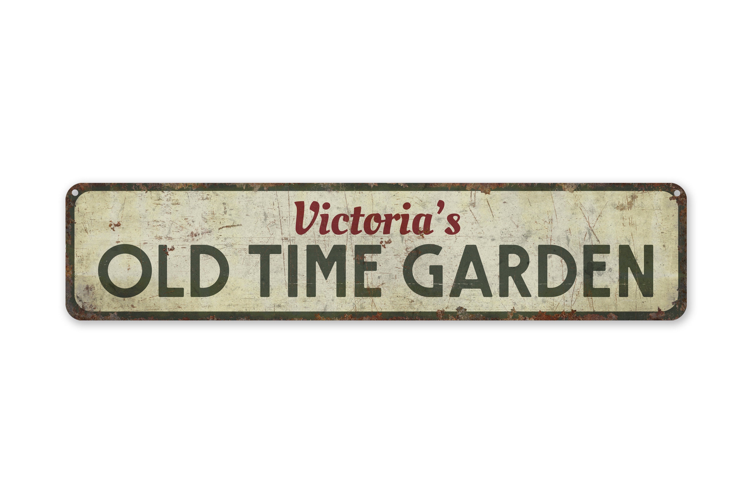 Old Time Garden - Victorias Garden Sign  - Vintage Garden Sign - Garden Decor - Vintage Style Sign - Premium Quality Rustic Metal Sign