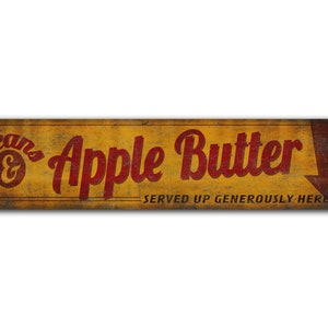 Apple Butter Sign - Apple Butter Arrow Sign - Vintage Style Sign - Custom Arrow Sign - Apple Butter Here - Premium Quality Rustic Metal Sign
