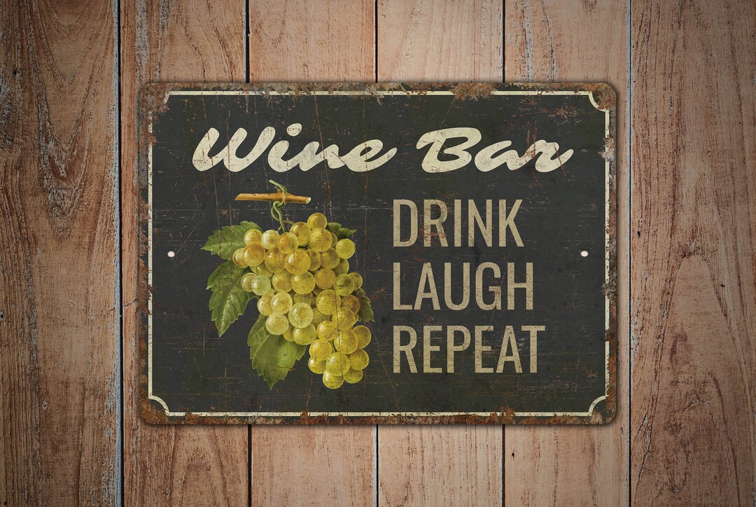 Wine Bar Wine Bar Sign Wine Bar Decor Beer Bar Sign Beer Bar Decor Vintage Style Sign Premium