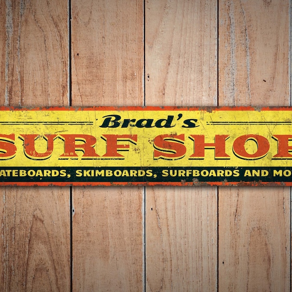 Surf Shop Sign - Surf Shop Decor - Custom Surf Shop - Vintage Style Sign - Surf Shop - Premium Quality Rustic Metal Sign