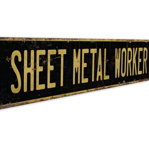 Plaatwerker - bord plaatwerker - decor plaatwerker - bord vintage stijl - premium kwaliteit rustiek metalen bord afbeelding 5