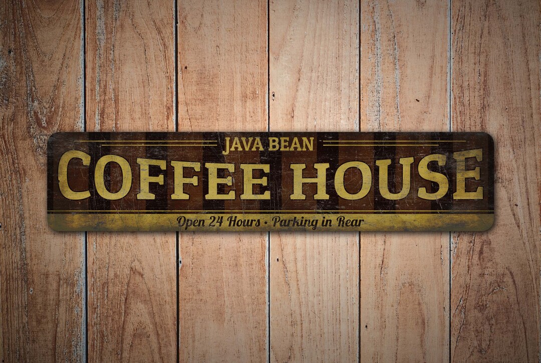 Coffee House Sign Coffeehouse Arrow Sign Vintage Style Sign Coffee