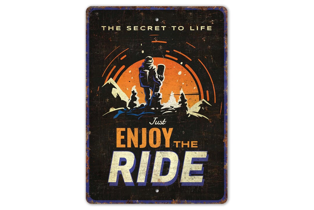 Enjoy the Ride Sign - Skiing Sign - Snowboarder Decor - Ski Gift - Ski ...
