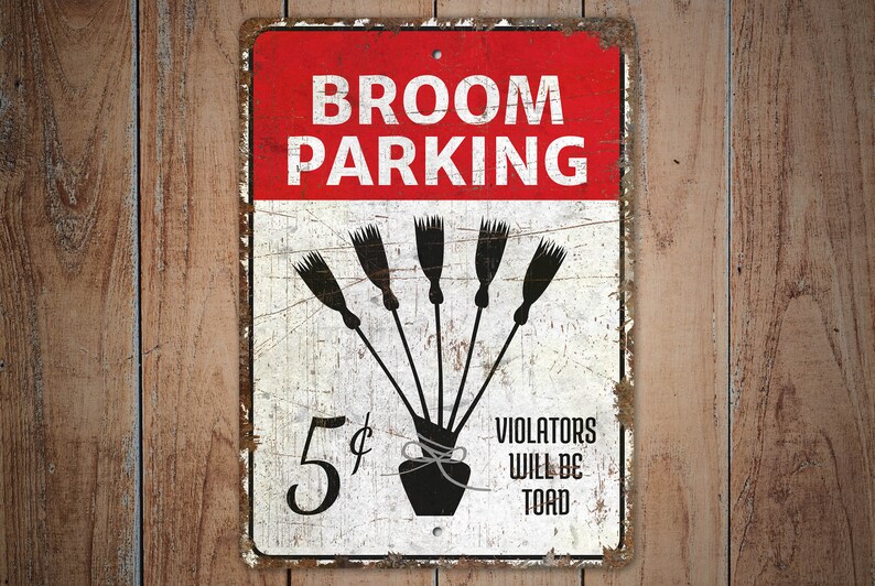 Broom Lettering Broom Parking - Broom Parking Sign - Halloween Sign - Halloween Decor ...