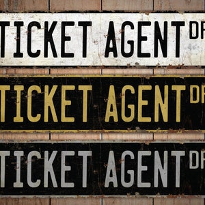 Ticketagent - Ticketagent-Schild - Ticketagent-Dekor - Vintage-Stilschild - hochwertiges rustikales Metallschild