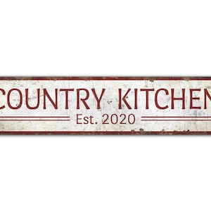 Country Kitchen Sign - Country Kitchen - Kitchen Sign - Kitchen Decor - Vintage Style Sign - Premium Quality Rustic Metal Sign